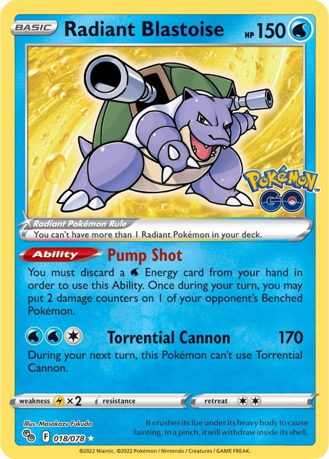 Radiant Blastoise 018/078 – Pokémon GO | Pokémon TCG English