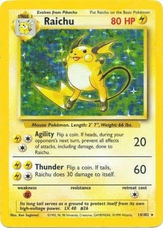 Raichu 14/102 – Holo Rare | Base Set Unlimited | Pokémon TCG English