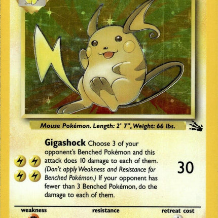 Raichu 14/62 – Holo Rare | Fossil Unlimited | Pokémon TCG English