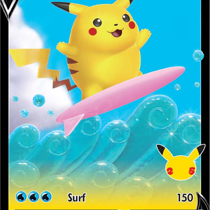 Surfing Pikachu V 008/025 – Celebrations | Pokémon TCG English