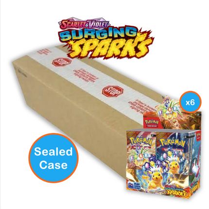 Surging Sparks Booster Box Sealed Case – 6 Booster Boxes | Scarlet & Violet | Pokémon TCG English