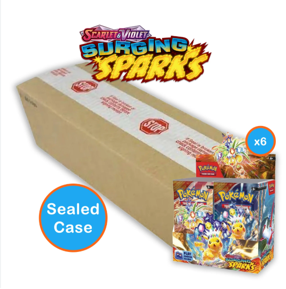 Surging Sparks Booster Box Sealed Case – 6 Booster Boxes | Scarlet & Violet | Pokémon TCG English