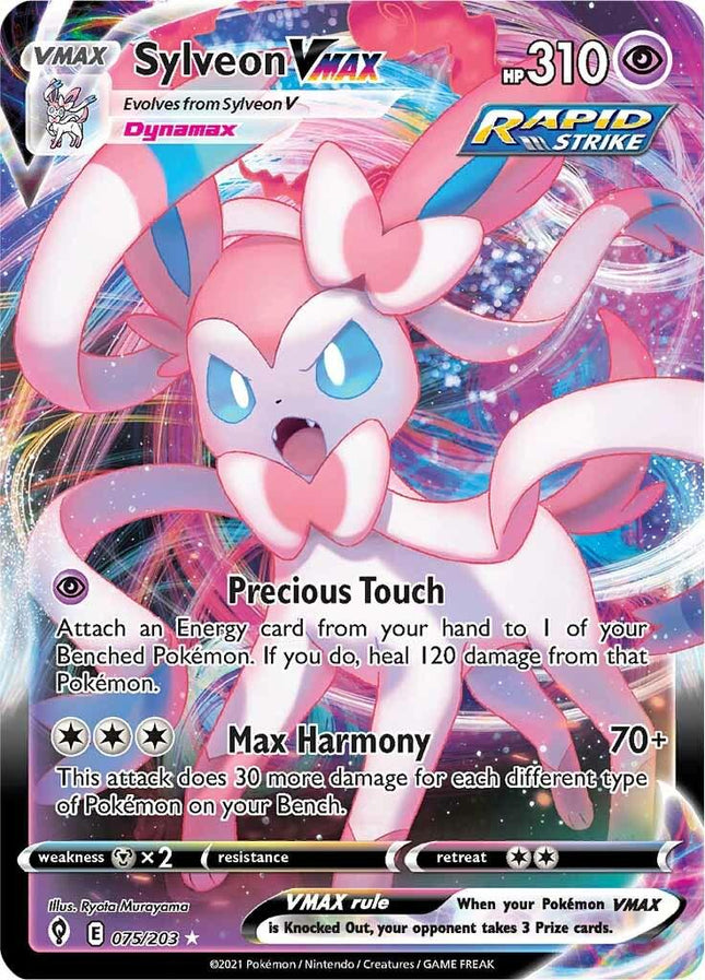 Sylveon VMAX 075/203 – Rare Holo VMAX | Evolving Skies | Pokémon TCG English