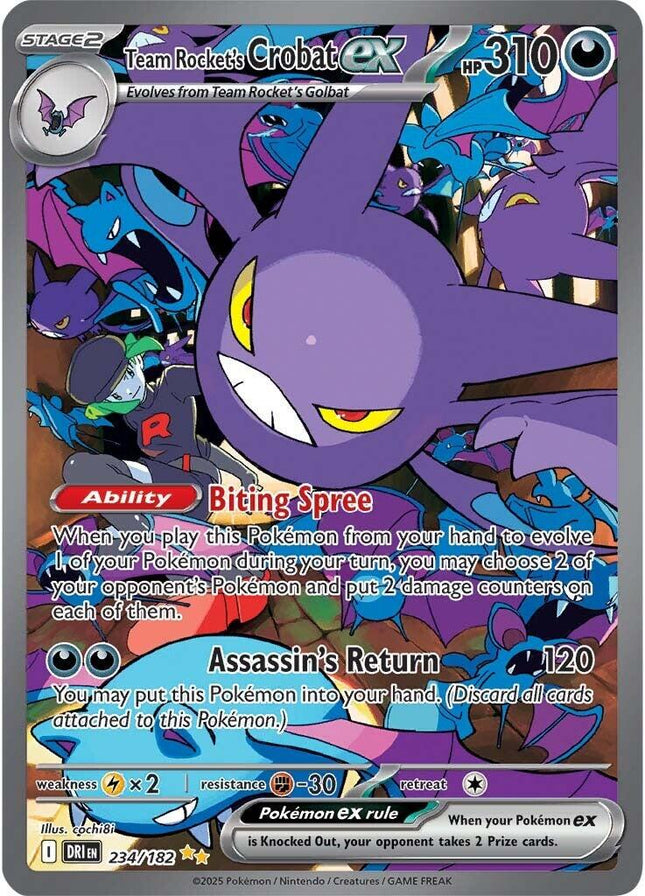 Team Rocket's Crobat 234/182 – Illustration Rare | Destined Rivals | Pokémon TCG English