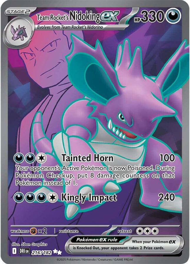 Team Rocket's Nidoking ex 216/182 – Destined Rivals | Pokémon TCG English