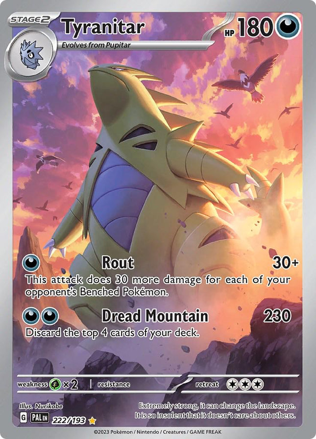 Tyranitar 222/193 – Illustration Rare | Paldea Evolved | Pokémon TCG English
