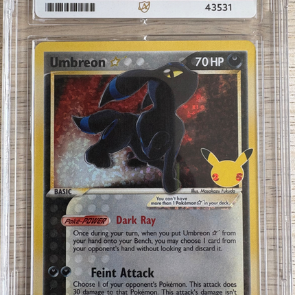 Umbreon Gold Star 17/17 ACE 10 | Celebrations Classic Collection | Graded Pokémon Card