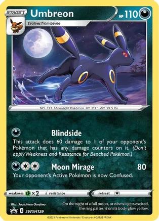 Umbreon SWSH129 – Cosmos Holo Black Star Promo | Evolving Skies | Pokémon TCG English