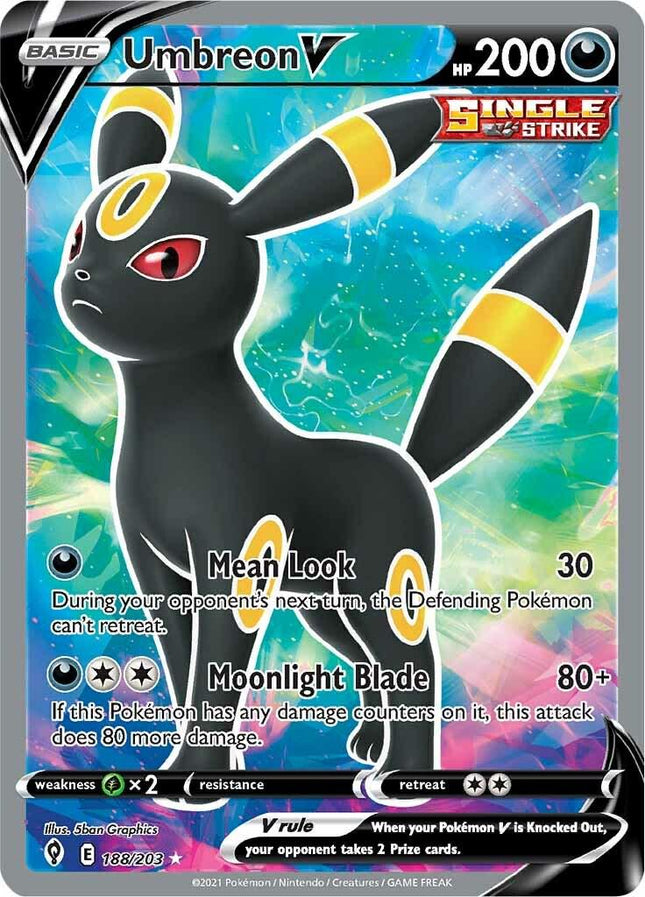 Umbreon V 188/203 – Alternate Art Ultra Rare | Evolving Skies | Pokémon TCG English