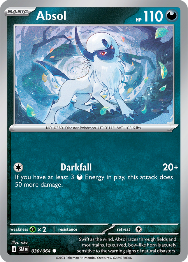 Absol 030/064 Non-Holo Shrouded Fable Pokemon Card