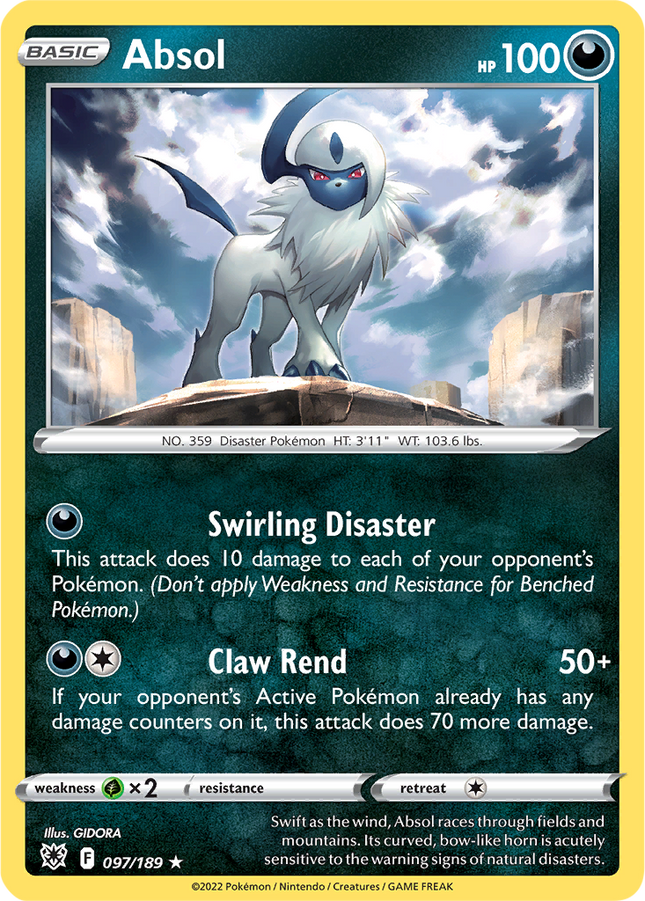 Absol 097/189 Non-Holo Astral Radiance Pokemon Card