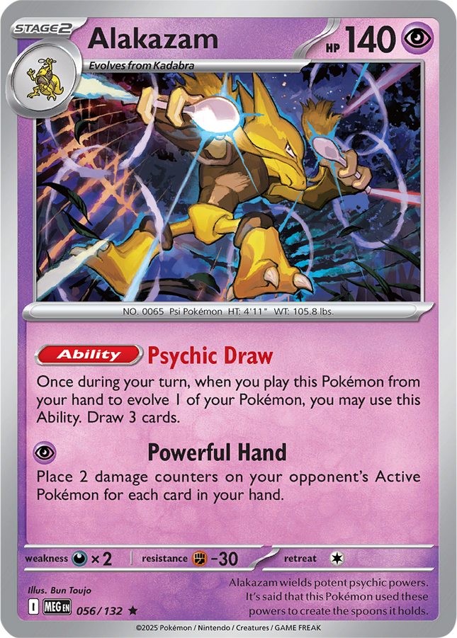 Alakazam 056/132 Holo Mega Evolution Pokemon Card