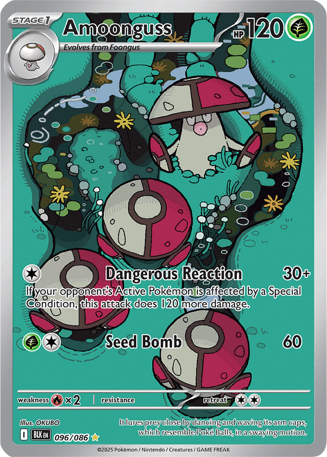 Amoonguss 096/086 Illustration Rare Black Bolt Pokemon Card