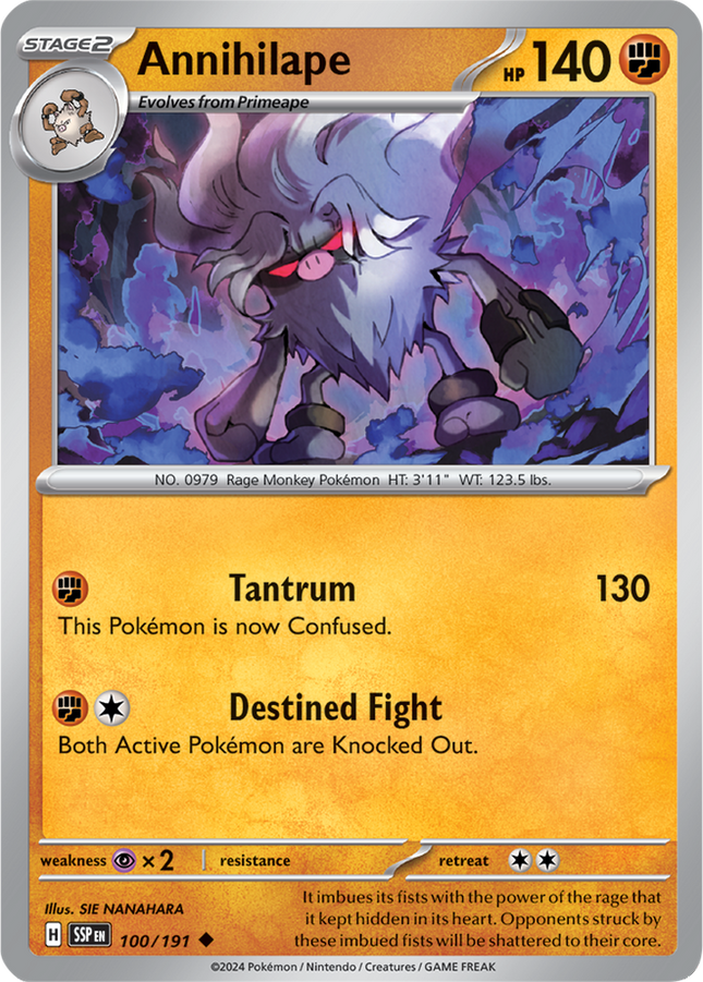 Annihilape 100/191 Non-Holo Surging Sparks Pokemon Card