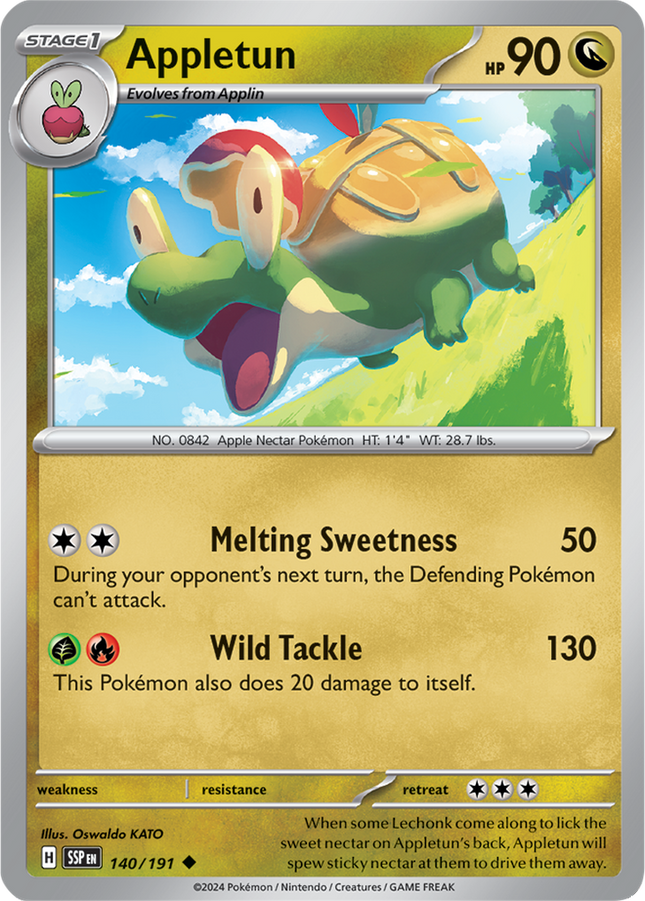 Appletun 140/191 Reverse Holo Surging Sparks Pokemon Card