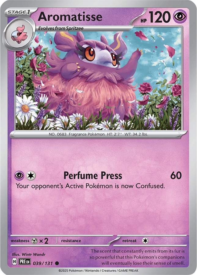 Aromatisse 039/131 Reverse Holo Prismatic Evolutions Pokemon Card