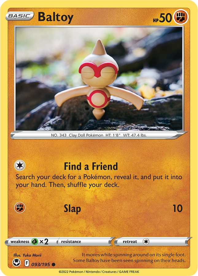 Baltoy 093/195 Reverse Holo Silver Tempest Pokemon Card