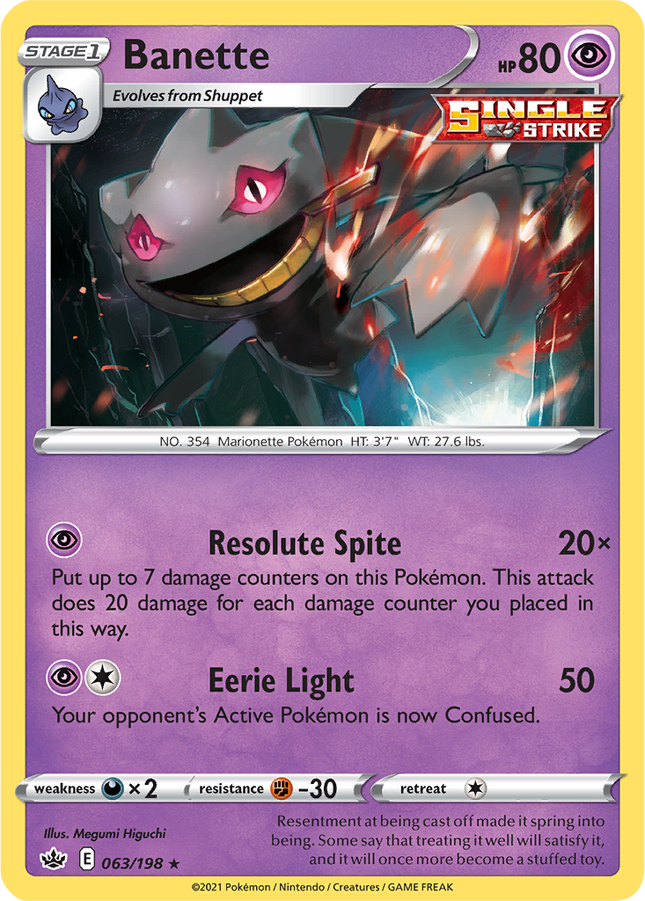 Banette 063/198 Non-Holo Chilling Reign Pokemon Card