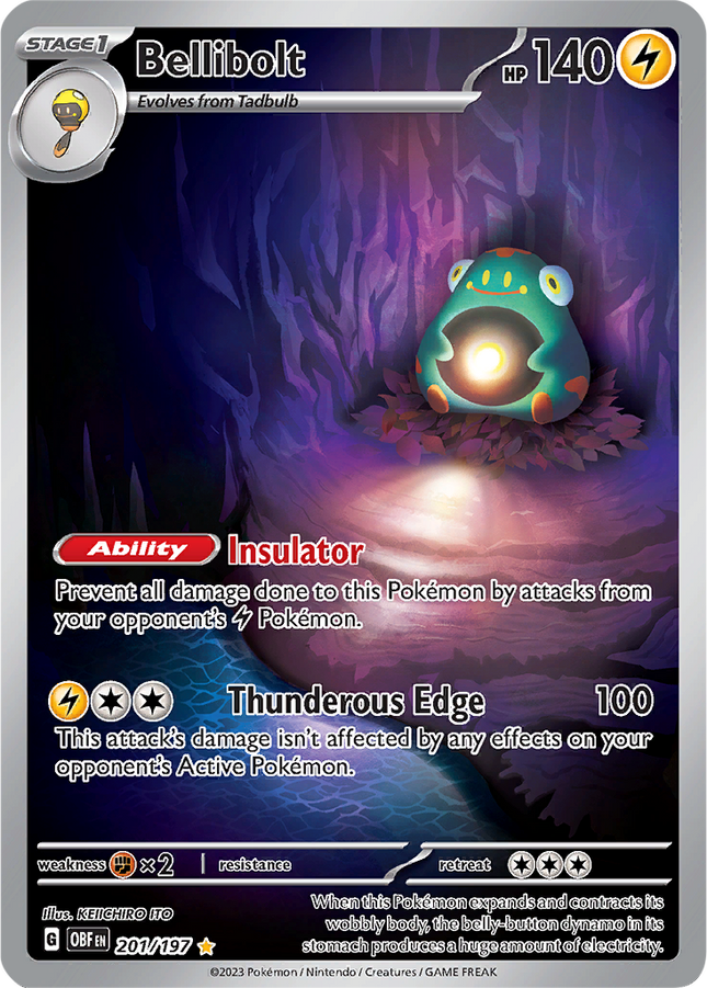 Bellibolt 201/197 Illustration Rare Obsidian Flames Pokemon Card