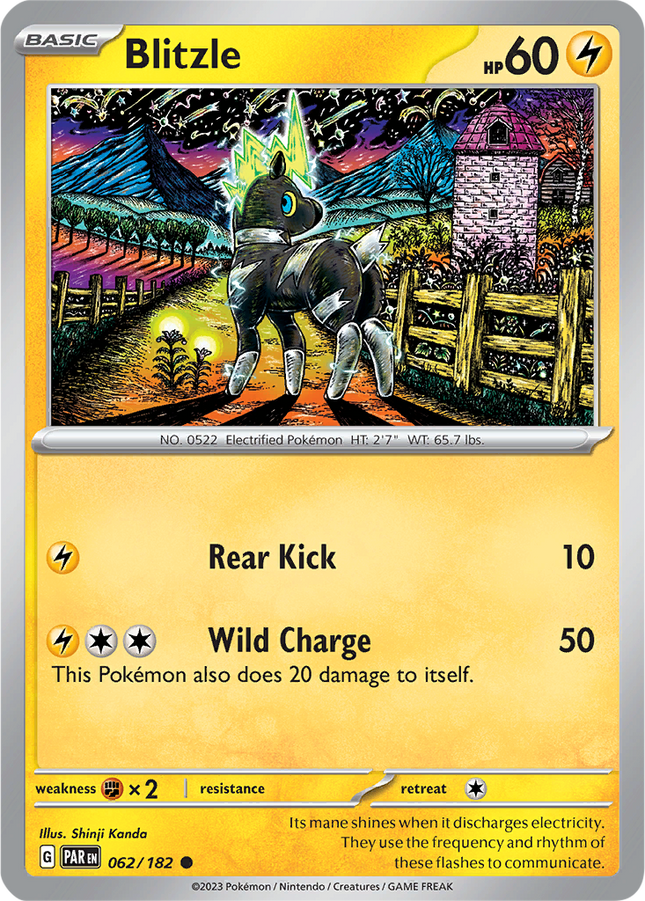 Blitzle 062/182 Non-Holo Paradox Rift Pokemon Card