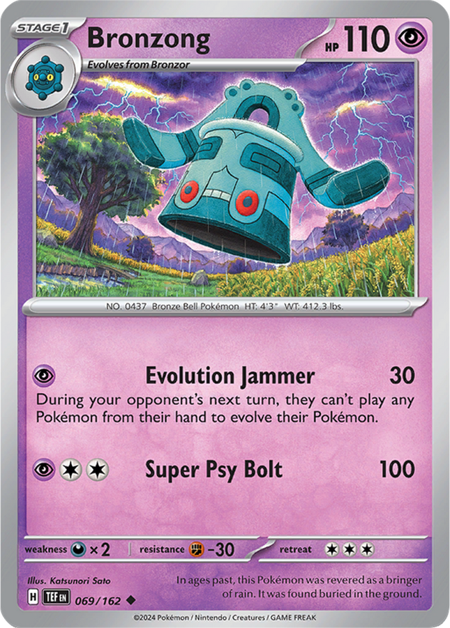 Bronzong 069/162 Reverse Holo Temporal Forces Pokemon Card