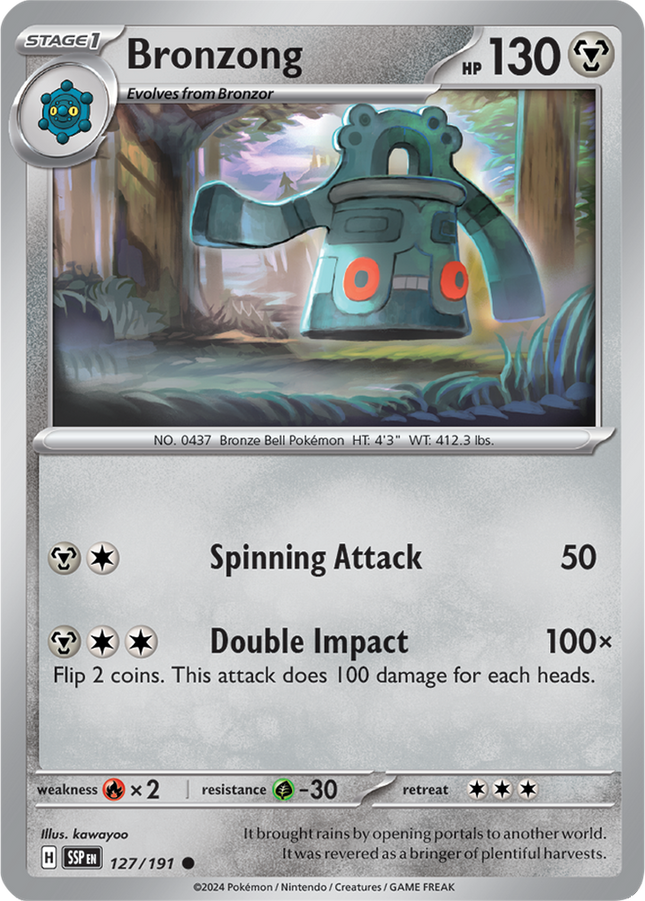 Bronzong 127/191 Reverse Holo Surging Sparks Pokemon Card