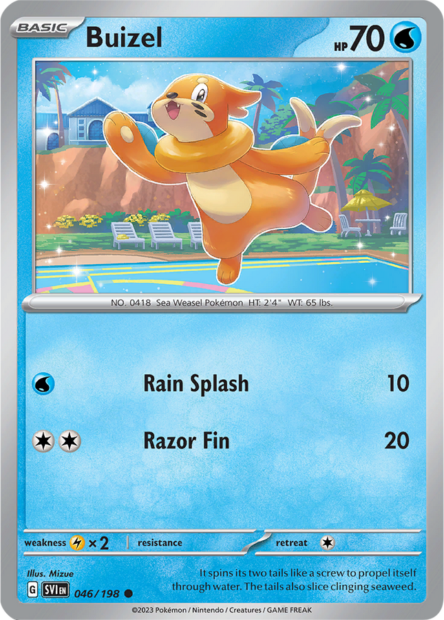 Buizel 046/198 Non-Holo Scarlet & Violet Base Set Pokemon Card