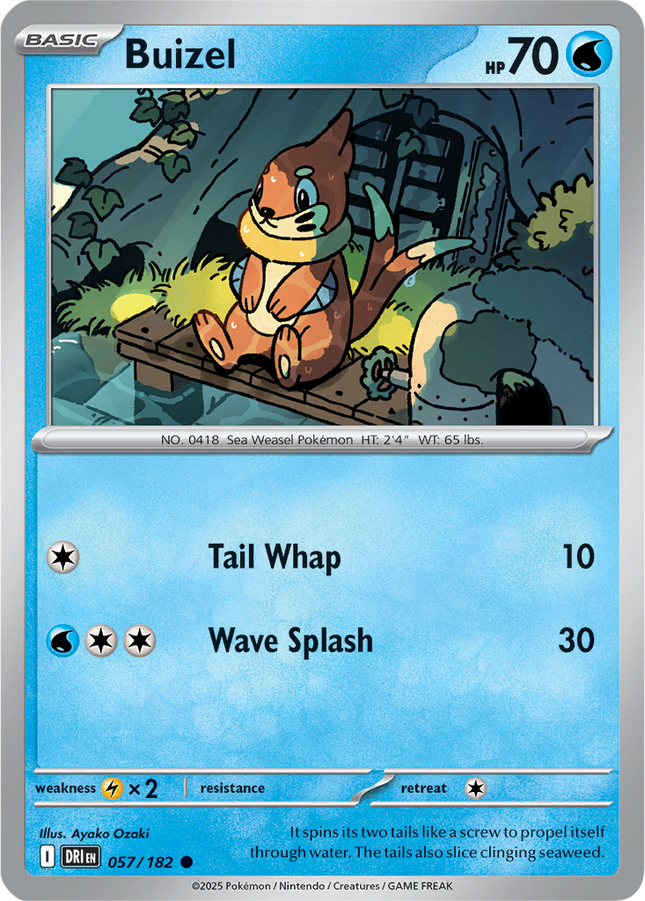 Buizel 057/182 Reverse Holo Destined Rivals Pokemon Card