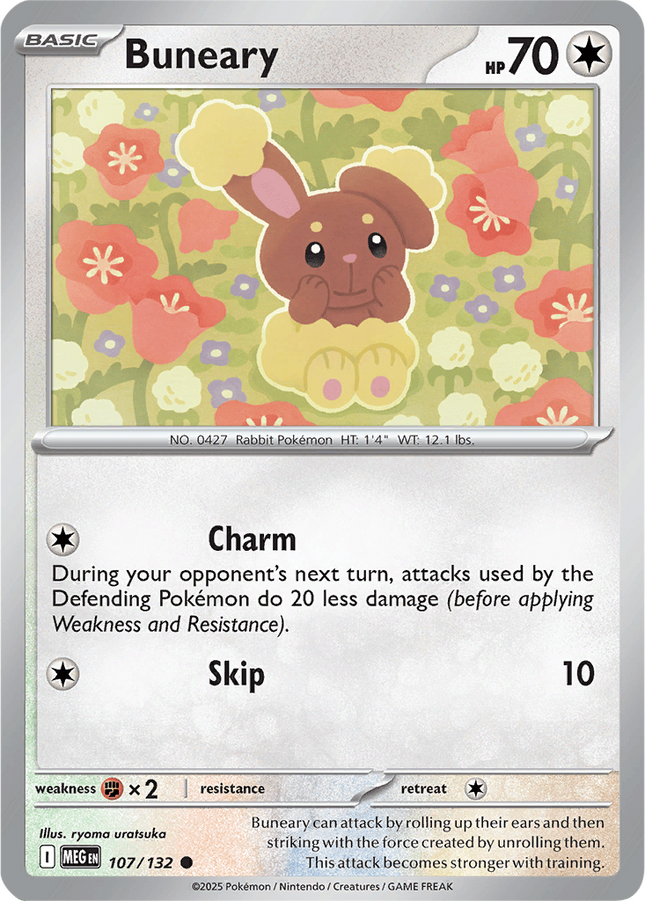 Buneary 107/132 Non-Holo Mega Evolution Pokemon Card