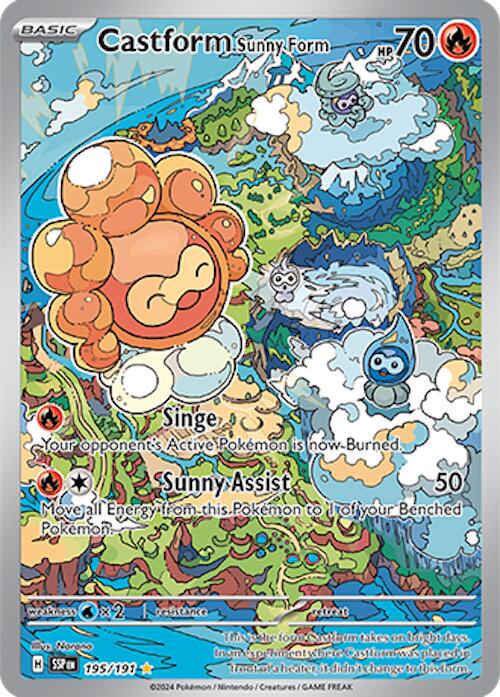 Castform Sunny Form 195/191 Illustration Rare – Surging Sparks Expansion | Pokémon TCG English