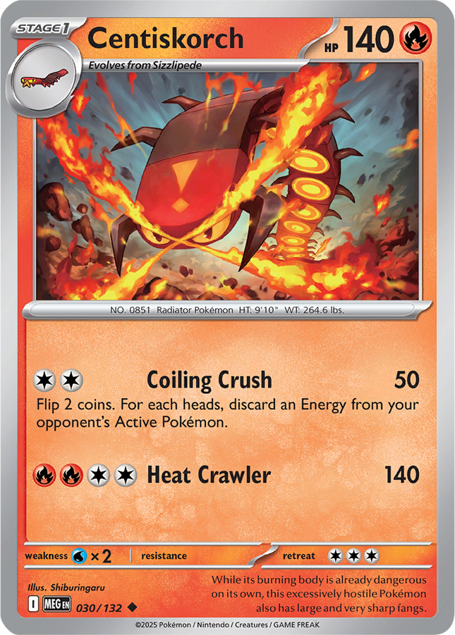 Centiskorch 030/132 Non-Holo Mega Evolution Pokemon Card