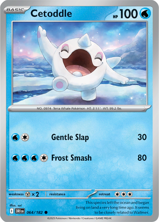 Cetoddle 064/182 Reverse Holo Destined Rivals Pokemon Card