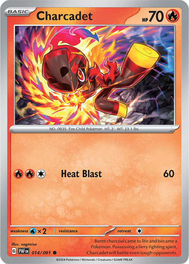 Charcadet 014/091 Reverse Holo Paldean Fates Pokemon Card