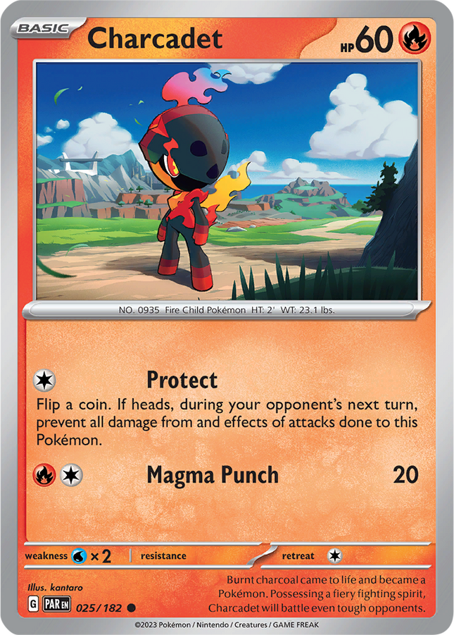 Charcadet 025/182 Non-Holo Paradox Rift Pokemon Card