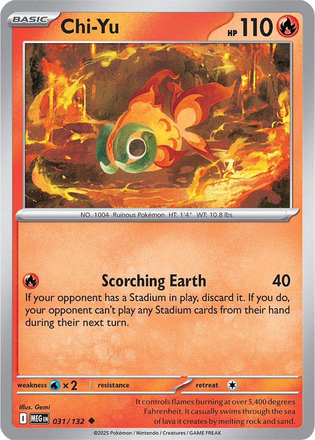 Chi-Yu 031/132 Non-Holo Mega Evolution Pokemon Card