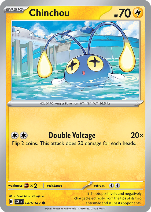 Chinchou 048/142 Reverse Holo Stellar Crown Pokemon Card