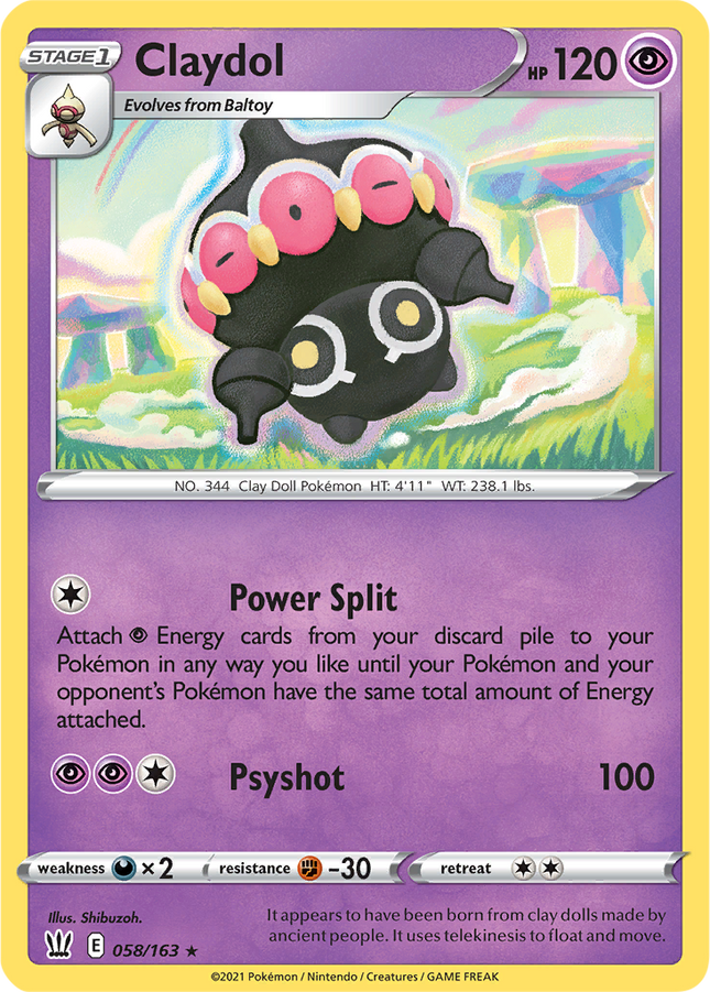Claydol 058/163 Non-Holo Battle Styles Pokemon Card