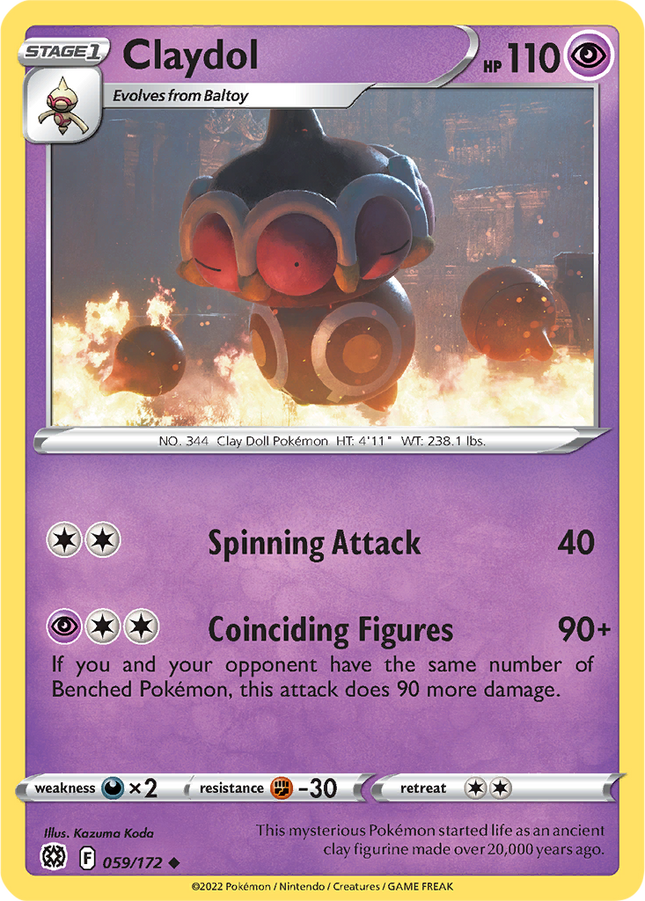 Claydol 059/172 Non-Holo Brilliant Stars Pokemon Card
