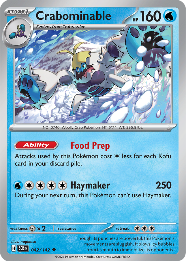Crabominable 042/142 Reverse Holo Stellar Crown Pokemon Card