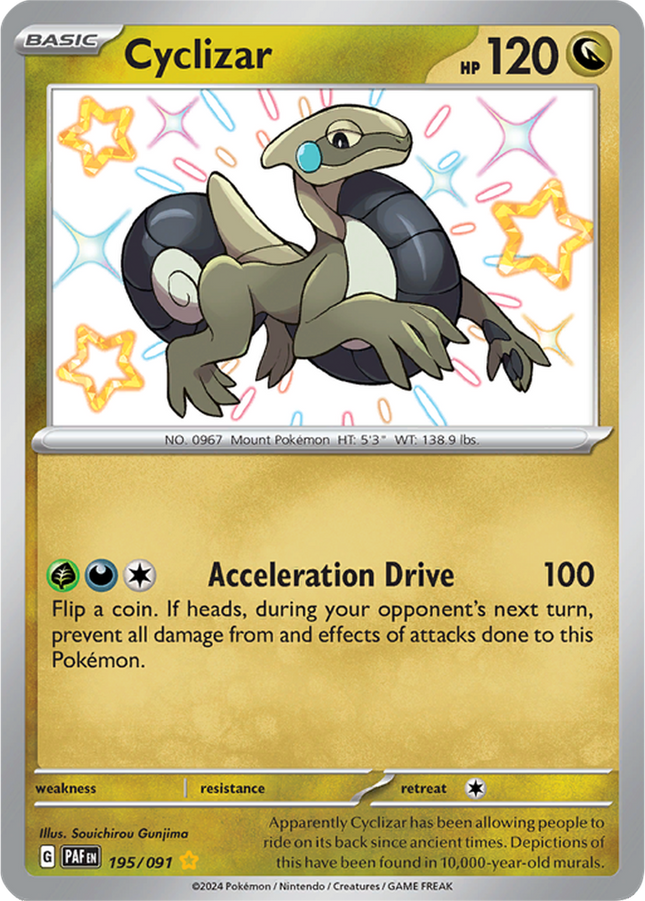 Cyclizar 195/091 Shiny Rare Paldean Fates Pokemon Card