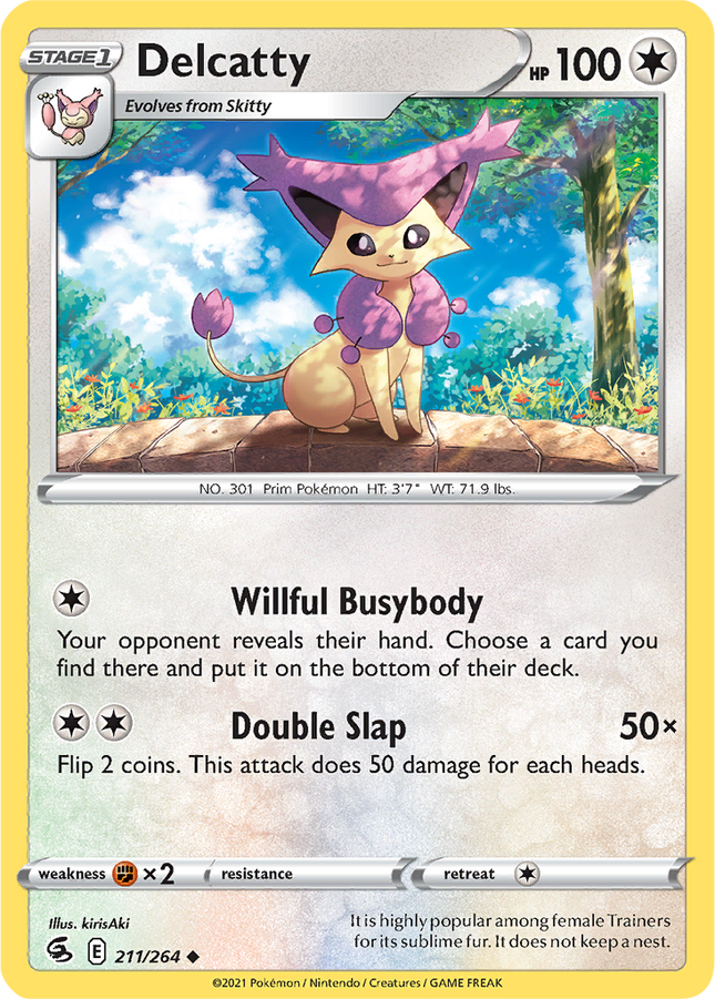 Delcatty 211/264 Reverse Holo Fusion Strike Pokemon Card