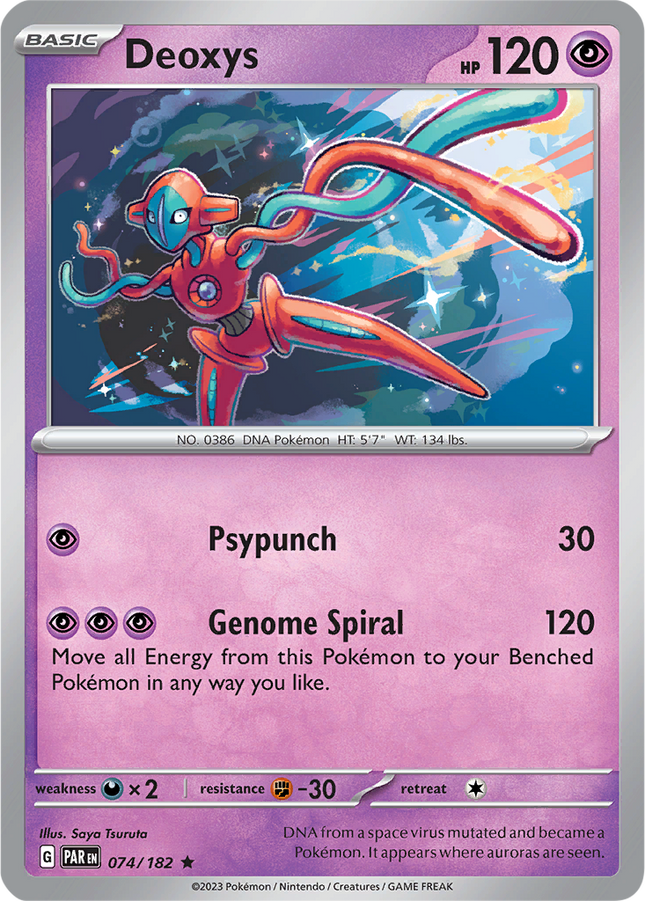Deoxys 074/182 Reverse Holo Paradox Rift Pokemon Card