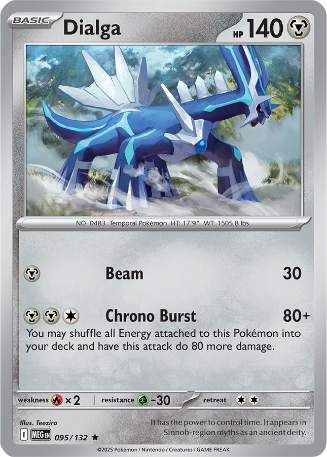Dialga 095/132 Reverse Holo Mega Evolution Pokemon Card