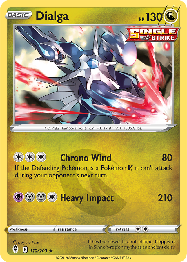 Dialga 112/203 Reverse Holo Evolving Skies Pokemon Card