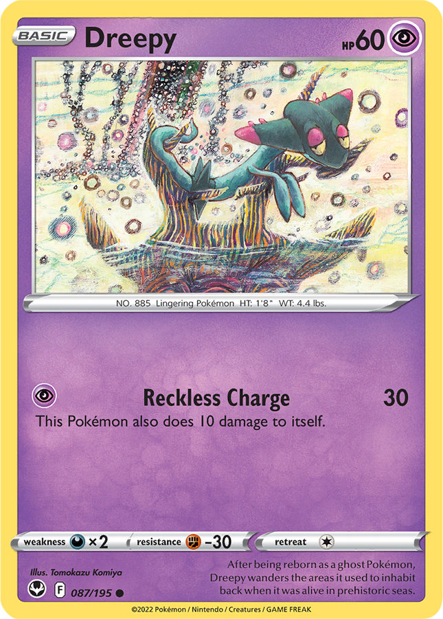 Dreepy 087/195 Reverse Holo Silver Tempest Pokemon Card