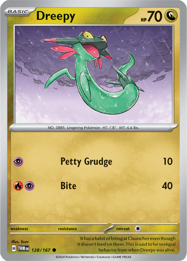 Dreepy 128/167 Reverse Holo Twilight Masquerade Pokemon Card
