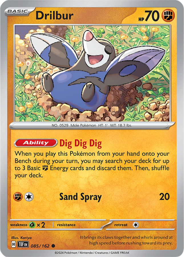 Drilbur 085/162 Non-Holo Temporal Forces Pokemon Card