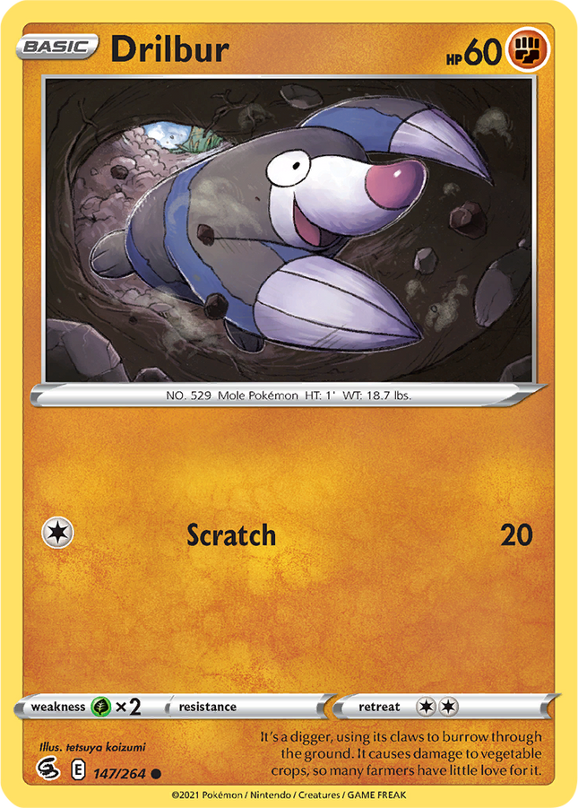 Drilbur 147/264 Non-Holo Fusion Strike Pokemon Card