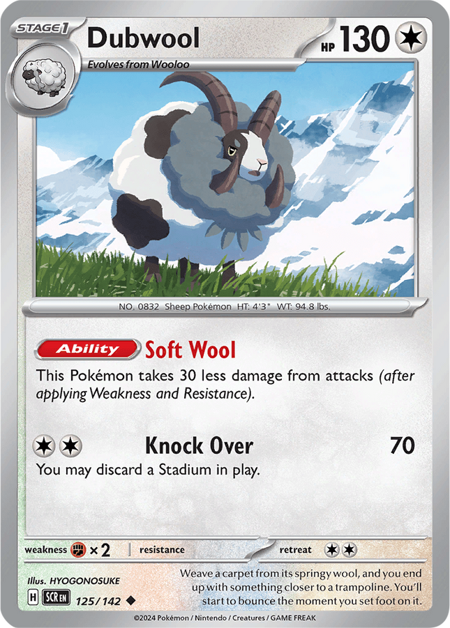 Dubwool 125/142 Non-Holo Stellar Crown Pokemon Card