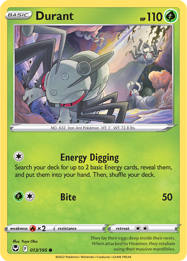 Durant 013/195 Non-Holo Silver Tempest Pokemon Card